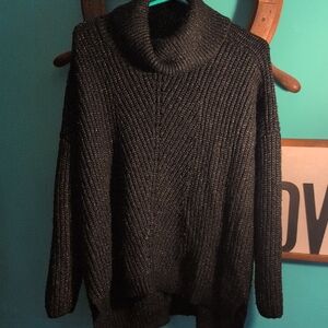 Time and Tru Black Cowl Neck Sweater